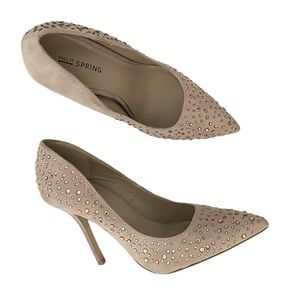 CALL IT SPRING Nude pumps with Gold rhinestones
